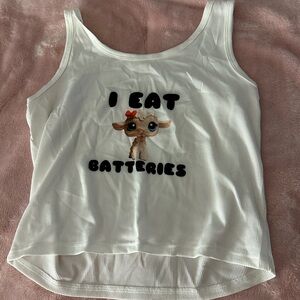 SHEIN White Tank Top with Cute Graphic